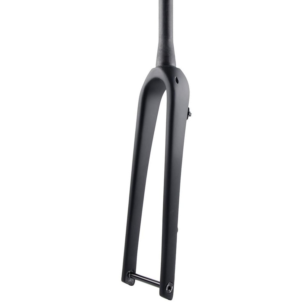 HIMALO Gravel Bike Rigid Fork Carbon Fiber 700C Road Bike Fork 1-1/8 Straight/Tapered Tube Disc Brake Fork Thru Axle 12 * 100mm Lightweight(Matte Black,Tapered)