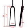 HIMALO Gravel Bike Rigid Fork Carbon Fiber 700C Road Bike Fork 1-1/8 Straight/Tapered Tube Disc Brake Fork Thru Axle 12 * 100mm Lightweight(Matte Black,Tapered) view 3