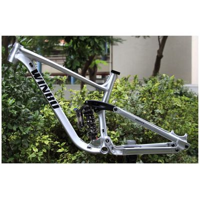 HIMALO Downhill Bike Suspension Frame 15.5''/17''/18'' 27.5er 29er Mountain Bike Frame Boost Thru Axle Disc Brake Frame Travel 155mm with Shocks(Silver,18'')