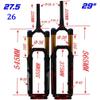 HIMALO DH Mountain Bike Suspension Fork Downhill 26 27.5 29 Inch Travel 165mm Air Fork 1-1/2 Tapered Bicycle Front Fork Thru Axle Damping Adjustable(Red,29'') view 2