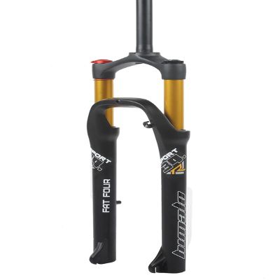 HIMALO Fat Snow Bike Fork 26Inch 4.0 Tire E-Bike Suspension Fork 1-1/8" DIsc Brake Bike Air Fork 100mm Travel 9mm QR(Gold HL)