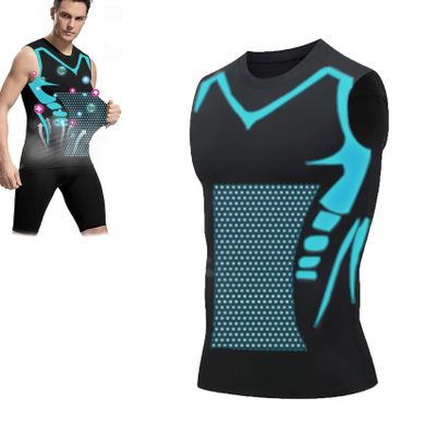 Vitaboost Compression Shirt, Ionic Shaping Sleeveless Shirt, Vitaboost Confidence, Energy and Strength for You (Black,Large)