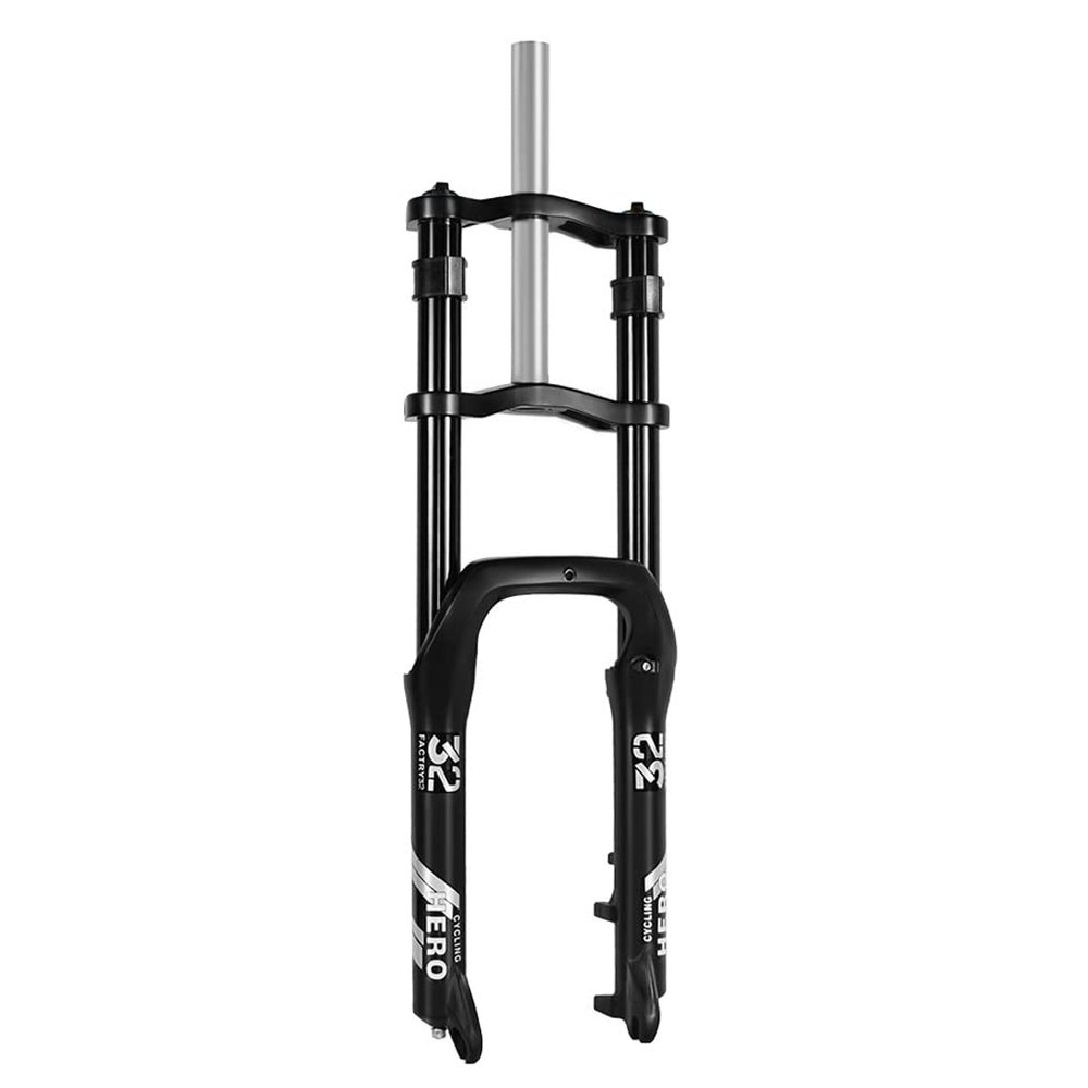 HIMALO 20'' Bike Fat Fork 4.0" Tire Double Shoulder 26 Inch Snow Bike Suspension Fork Travel 140mm Disc Brake Bike Bicycle Front Fork 1-1/8" QR 9mm Manual Lockout(26'' Black)