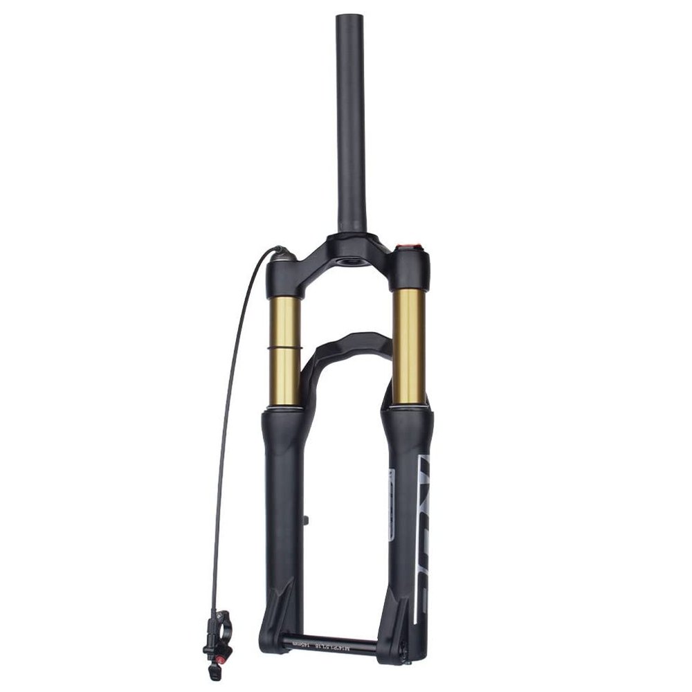 HIMALO 24'' Mountain Bike Air Suspension Fork Travel 110mm Rear Bridge Bike Fork 1-1/8 Straight Tube Front Fork Thru Axle 15 * 100mm Manual/Remote Lockout(Remote)