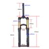 HIMALO 24'' Mountain Bike Air Suspension Fork Travel 110mm Rear Bridge Bike Fork 1-1/8 Straight Tube Front Fork Thru Axle 15 * 100mm Manual/Remote Lockout(Remote) view 2