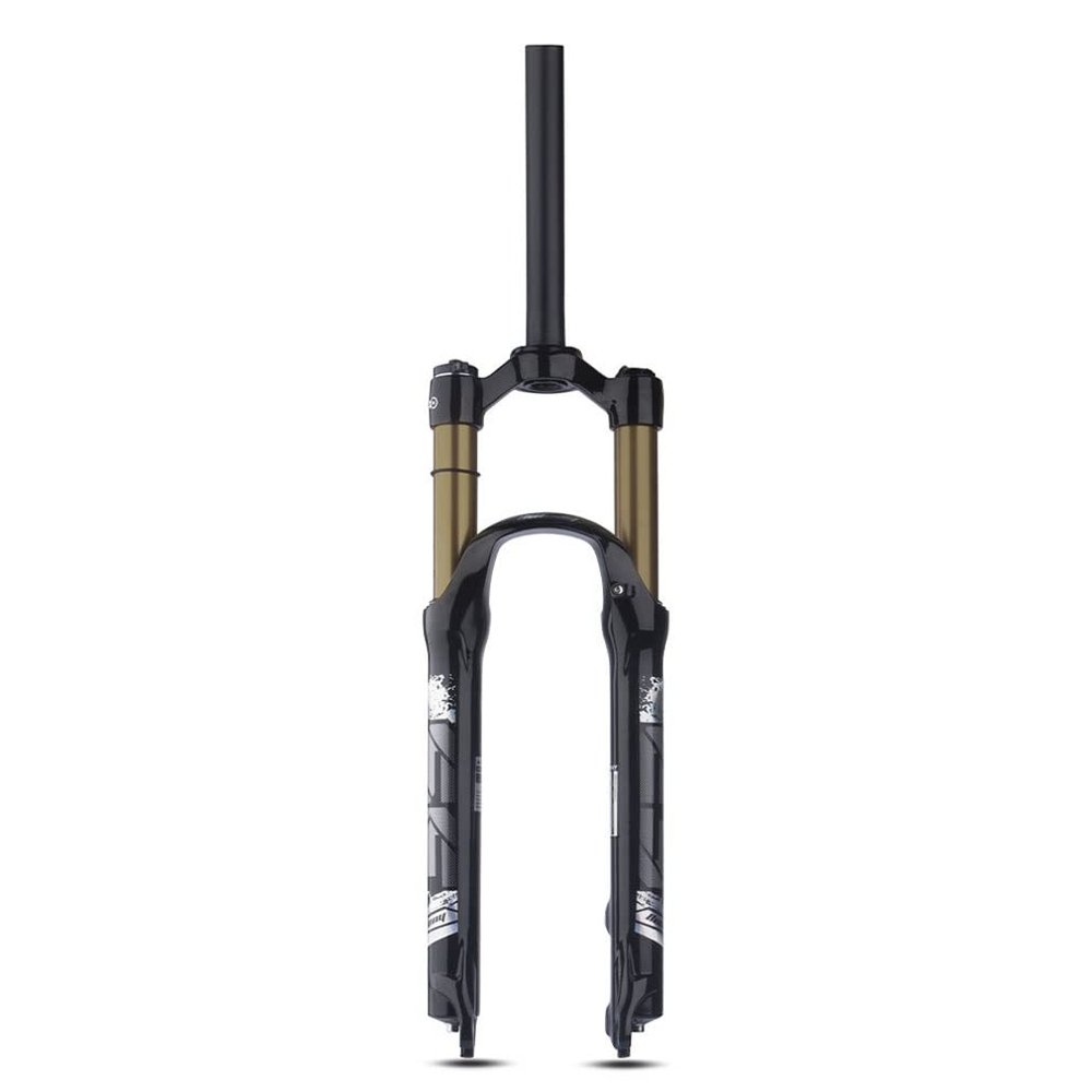 HIMALO 26/27.5/29 Mountain Bike Suspension Fork Travel 100mm Bike Air Fork 1-1/8 Straight Tube Front Forks Disc Brake Manual Lockout QR 9mm(Gold,29'')