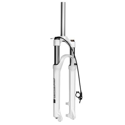 HIMALO Bike Fork 26/27.5/29 Inch Mountain Bike Fork Oil Suspension Travel 100mm 1-1/8 Straight Bicycle Front Fork Remote Lockout QR 9mm(White,27.5inch)