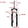 HIMALO Bike Fork 26/27.5/29 Inch Mountain Bike Fork Oil Suspension Travel 100mm 1-1/8 Straight Bicycle Front Fork Remote Lockout QR 9mm(White,27.5inch) view 2