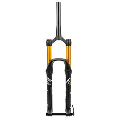 HIMALO Mountain Bike Suspension Fork 26 27.5 29 Bike Air Fork Travel 130mm Rebound Adjustable Straight/Tapered Thru Axle Front Fork Manual Lockout(Gold Tapered,27.5'')