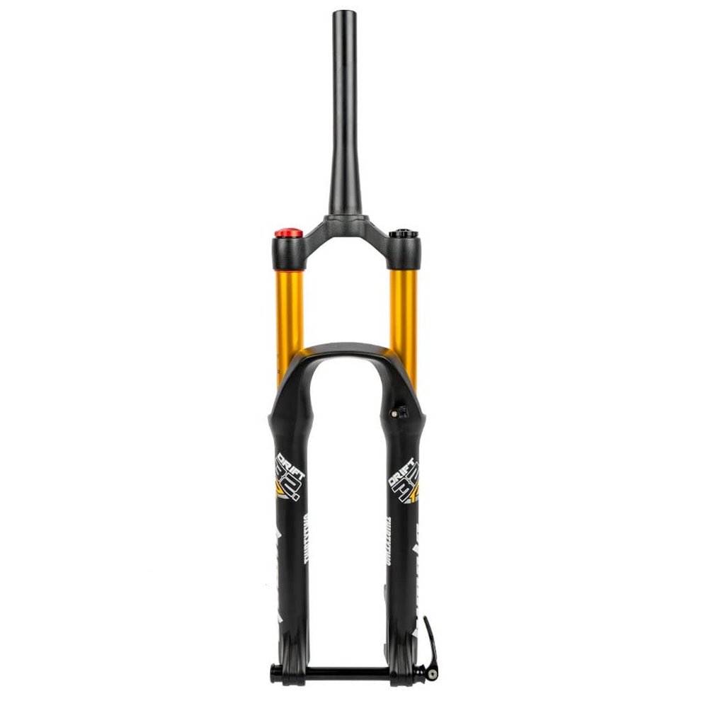 HIMALO Mountain Bike Suspension Fork 26 27.5 29 Bike Air Fork Travel 130mm Rebound Adjustable Straight/Tapered Thru Axle Front Fork Manual Lockout(Gold Tapered,27.5'')