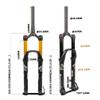 HIMALO Mountain Bike Suspension Fork 26 27.5 29 Bike Air Fork Travel 130mm Rebound Adjustable Straight/Tapered Thru Axle Front Fork Manual Lockout(Gold Tapered,27.5'') view 2