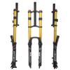 HIMALO Downhill Mountain Bike Suspension Fork 26/27.5/29 DH Bike Air Fork Travel 130mm Rebound Adjust Straight Double Crown Front Fork Manual Lockout QR 9mm(Gold,29'') view 1