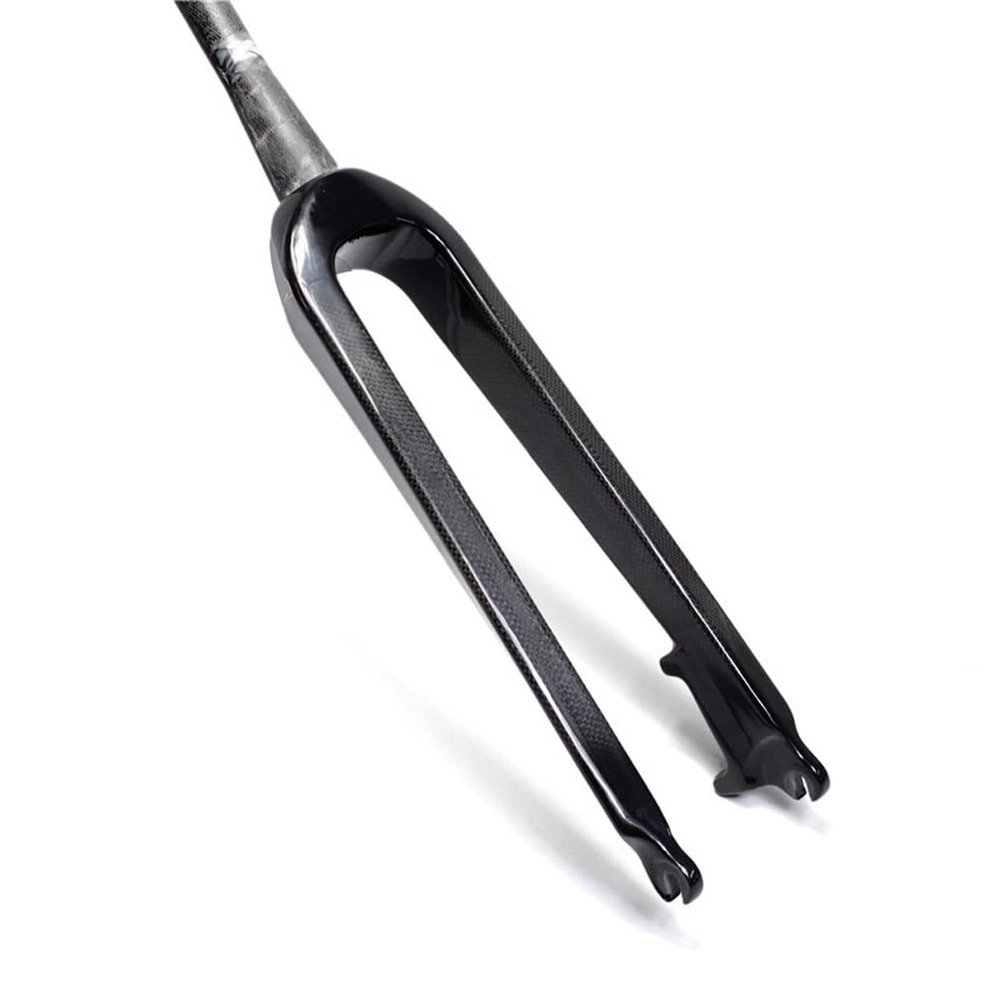 HIMALO Bike Rigid Fork 26 Inch Carbon Fiber Mountain Bike Fork Ultralight Disc Brake Bicycle Front Fork 1-1/2 Quick Release 9mm(26'' Glossy Black)