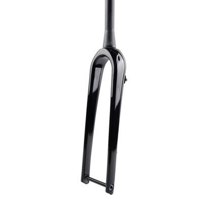 HIMALO 700C Carbon Rigid Fork Gravel Road Bike Fork Disc Brake 12 * 100mm Thru Axle Front Fork 1-1/8 Straight/Tapered(Glossy Black,Tapered)