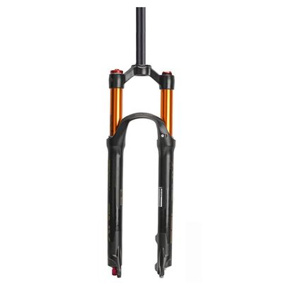 HIMALO Bike Fork 26/27.5/29 Air Suspension Fork Mountain Bike Suspension Forks Travel 100mm Rebound Adjust 1-1/8'' Straight/Tapered Front Fork QR 9mm Manual Lockout Gold(Straight,27.5inch)