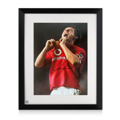 Gary Neville Signed Manchester United Soccer Photo: United Legend. Framed
