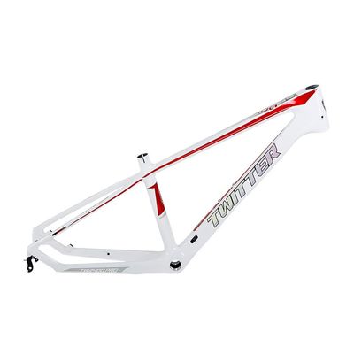HIMALO Hardtail Mountain Bike Frame 24er Carbon Fiber Bike Frame 13.5'' QR 135mm Disc Brake Frame Internal Routingfor Women Students(White)