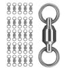 SagaSave 25 Pcs Fishing Swivels Ball Bearing Saltwater Swivel Fishing Tackles, Copper Stainless Steel Fishing Line Connector for Saltwater Freshwater (10# Silver) view 1