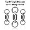 SagaSave 25 Pcs Fishing Swivels Ball Bearing Saltwater Swivel Fishing Tackles, Copper Stainless Steel Fishing Line Connector for Saltwater Freshwater (10# Silver) view 3