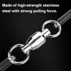 SagaSave 25 Pcs Fishing Swivels Ball Bearing Saltwater Swivel Fishing Tackles, Copper Stainless Steel Fishing Line Connector for Saltwater Freshwater (10# Silver) view 4