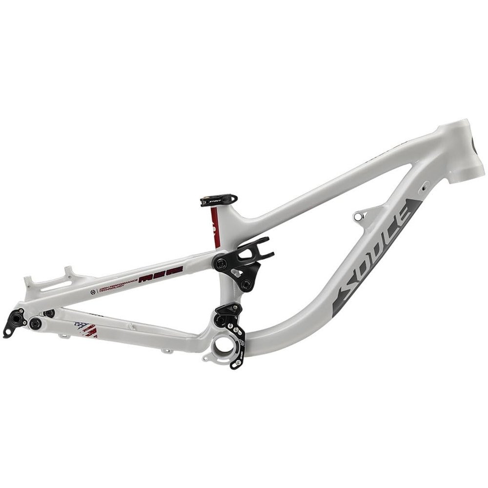 HIMALO Aluminum Alloy Suspension Frame 20er Soft Tail Mountain Bike Frame 255mm DH/XC/AM Bike Frame Boost Thru Axle 148mm Disc Brake(White)