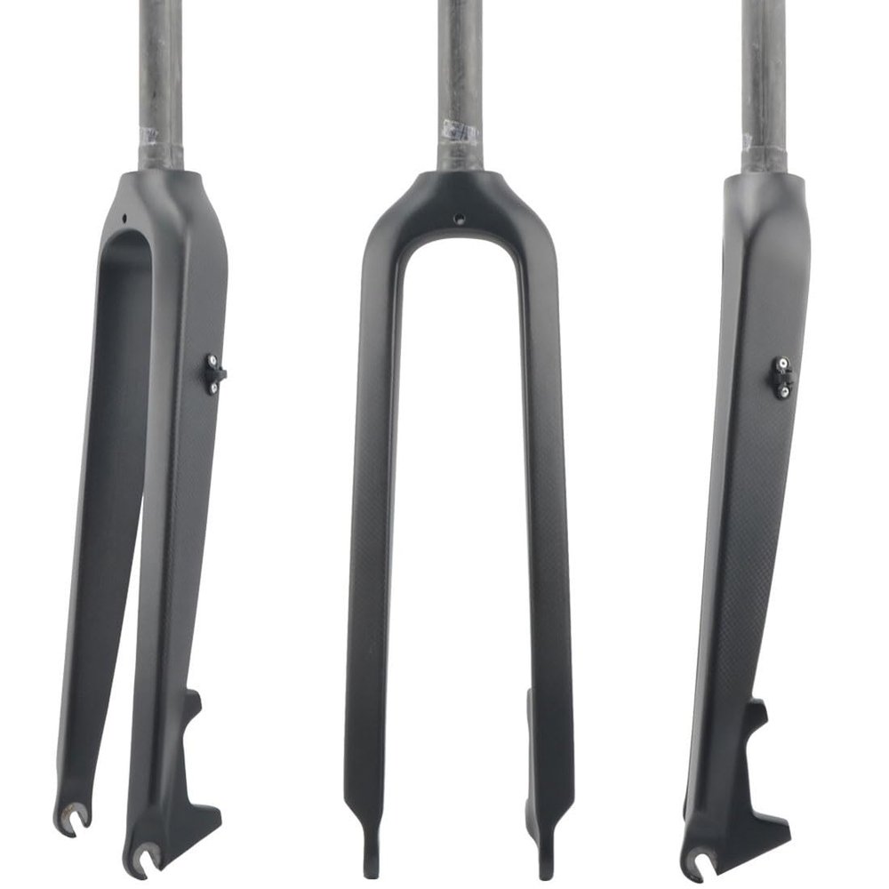 HIMALO 26/27.5/29 Bike Rigid Fork Carbon Fiber Disc Brake Mountain Bike Fork 1-1/8'' Straight Front Fork QR 9mm(Matte Black,27.5'')