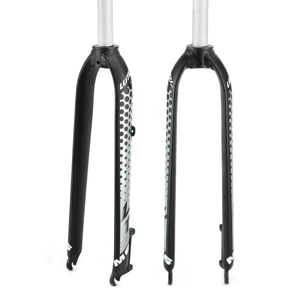 HIMALO Mountain Bike Rigid Fork 26/27.5/29 Generic Disc Brake Bike Fork 1-1/8'' Threadless Aluminum Alloy Bicycle Front Fork QR 9mm(White)