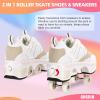 Shoes with Wheels  Roller Skate Shoes for Girls, Kids, Women, Men & Adults | Retractable High Roller Skating Shoes That Pop Out Into Sneaker Skates - White, 6.5 view 2