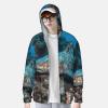 WSOIHFEC Men's UPF 50+ Sun Protection Hoodie Jacket Lightweight Long Sleeve Camouflage Shark Sea Sun Shirt Hiking Rash Guards Medium view 4