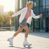Shoes with Wheels  Roller Skate Shoes for Girls, Kids, Women, Men & Adults | Retractable High Roller Skating Shoes That Pop Out Into Sneaker Skates - White, 5.5 view 4