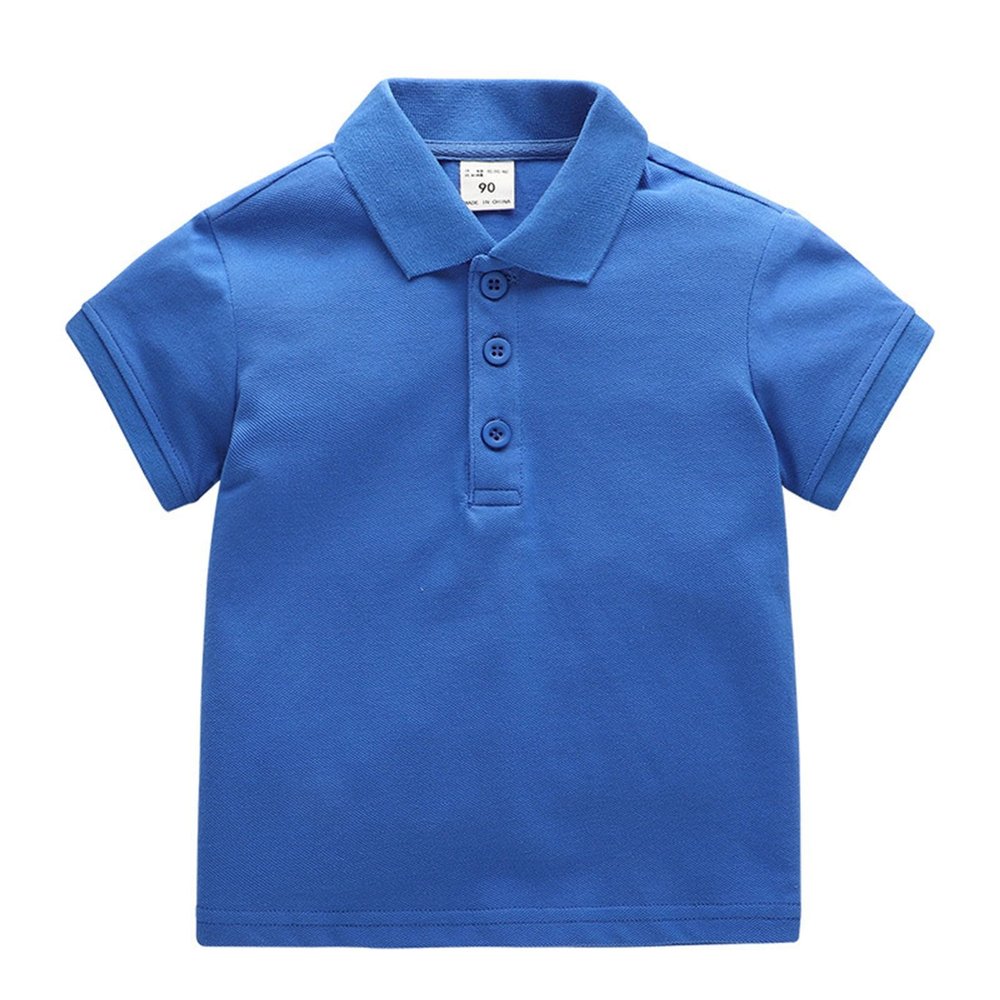 Baby Kids Boy Girl Solid Casual Short Sleeve Shirt Pullover Tops Cute Shirts Boys Dance Shirt (Blue, 18-24 Months)