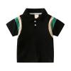 NineFit Basics Boys Patchwork Fashion Lapel Short Sleeve T Shirt Baby Tops Thermal Long Sleeve Shirt (Black, 4-5 Years) view 1