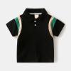 NineFit Basics Boys Patchwork Fashion Lapel Short Sleeve T Shirt Baby Tops Thermal Long Sleeve Shirt (Black, 4-5 Years) view 3
