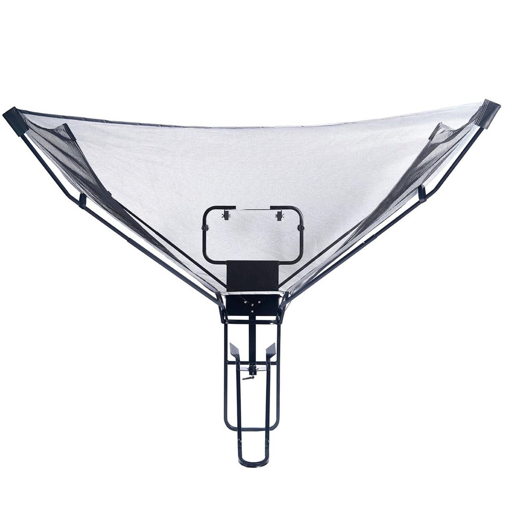 KJLYLPP Basketball Shooting Machine Metal Basketball Ball Returner with Foldable Net, 180 Rotating Chute Basketball Rebounder Exercise Equipment, for Shot Exercise Efficiency