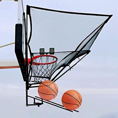 KJLYLPP Basketball Rebounder Net Return, Hanging Ball Automatic Return Equipment Rotatable 180 for Basketball Goal Free-Throw Practice
