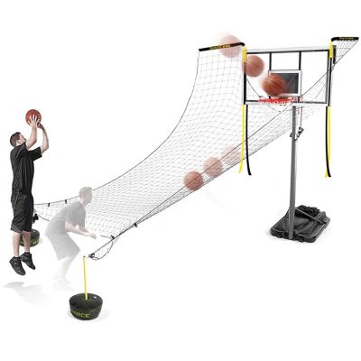 KJLYLPP Indoor/Outdoor Basketball Return System Basketball Shot Return NET 4.8mX4.8m, Polyester Net Shooting Practice Aid, with and Adjustable Support Bars