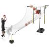 KJLYLPP Indoor/Outdoor Basketball Return System Basketball Shot Return NET 4.8mX4.8m, Polyester Net Shooting Practice Aid, with and Adjustable Support Bars view 1