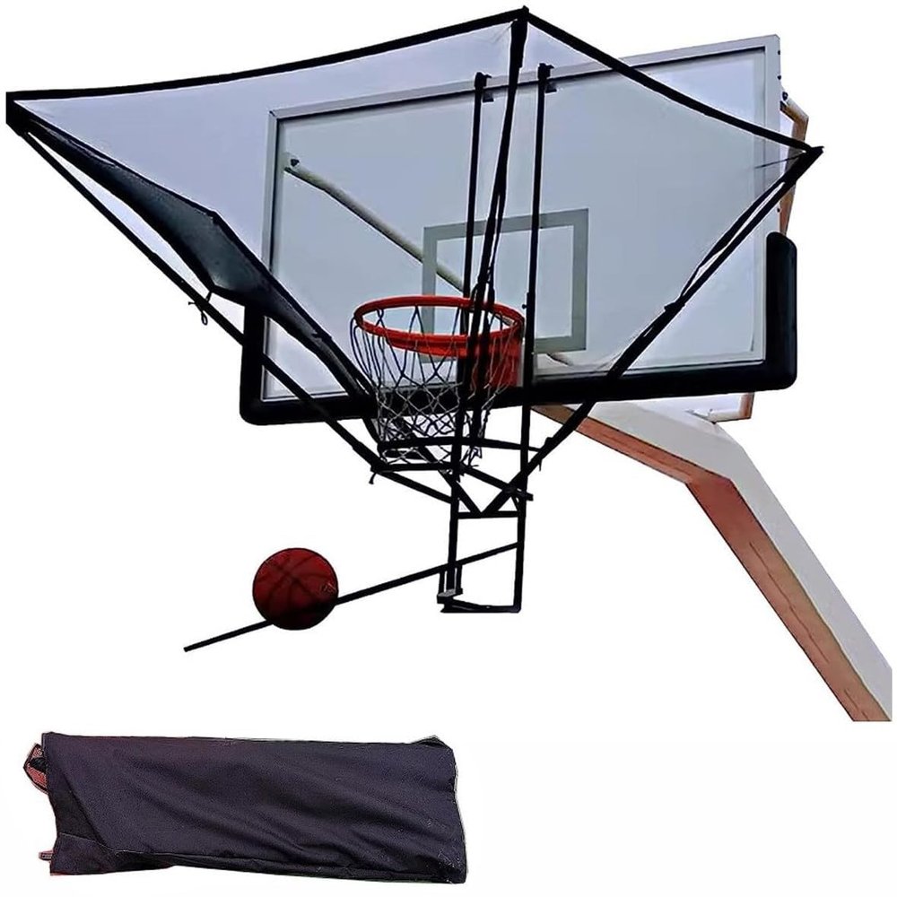 KJLYLPP Basketball Shooting Machine Professional Basketball Return Shooting Practice Attachment,180 Rotating for Hoop with Bag for Storage, Heavy Duty Shooting Trainer