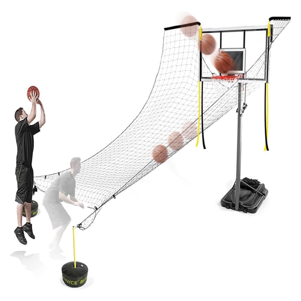 KJLYLPP Basketball Return Net Guard, 180 Rotating Large Rebounder Net Exercise Equipment for Free-Throw Practice, Defensive Net for Beginner & Professional