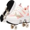 Roller Skate Shoes for Girls, Kids, Women & Adults  Retractable Shoes with Wheels | Pop-Out High Roller Skating Shoes That Turn Into Sneaker Skates - Pink, 7 view 1