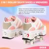 Roller Skate Shoes for Girls, Kids, Women & Adults  Retractable Shoes with Wheels | Pop-Out High Roller Skating Shoes That Turn Into Sneaker Skates - Pink, 7 view 2