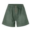HJYUZP Shorts for Women High Waisted Button Front Elastic Plus Size Shorts Casual Wide Leg Shorts with (Mint Green, M) view 4