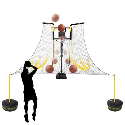 KJLYLPP Large Rebounder Basketball Return with Net, Heavy Duty Ball Shot Trainer with Adjustable Support Bars, Basketball Catcher Trainer Automatic Guard