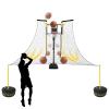 KJLYLPP Large Rebounder Basketball Return with Net, Heavy Duty Ball Shot Trainer with Adjustable Support Bars, Basketball Catcher Trainer Automatic Guard view 1