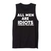 Women Muscle Tank Tops All Men are Idiots I Married Their King! Printed Top Shirt Summer Sleeveless Shirts (XX-Large,Black) view 1