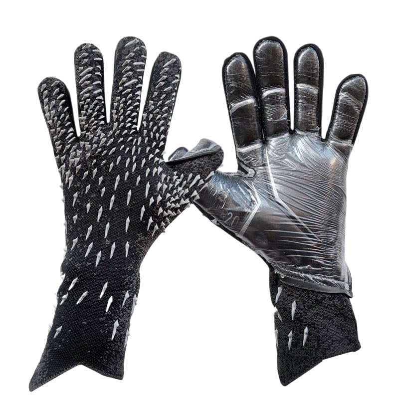 PLbSe Histarstore5 Soccer Goalkeeper Gloves Goalie Training Gloves Strong Grip Anti-Slip and Breathable for Adults and Children (Black Grey,10)