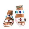 SACFOF Women's Beaded Open Toe Flat Sandals,Fashion Slip-on Dressy Slides Summer Casual Comfy Walking Slippers view 1