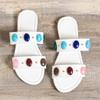 SACFOF Women's Beaded Open Toe Flat Sandals,Fashion Slip-on Dressy Slides Summer Casual Comfy Walking Slippers view 4