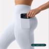 PAVOI ACTIVE Leggings with Pockets | Compressive High Waisted Butt Sculpting Women's Full Length Workout Pants | HiPerform | Small, Silver view 3