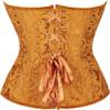 ADELCE Plus Size Corsets for Women Sexy Brocade Lace up Overbust Corset Waist Cincher Shapewear Bustier Top Gold XL view 2